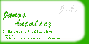 janos antalicz business card