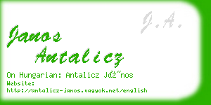 janos antalicz business card